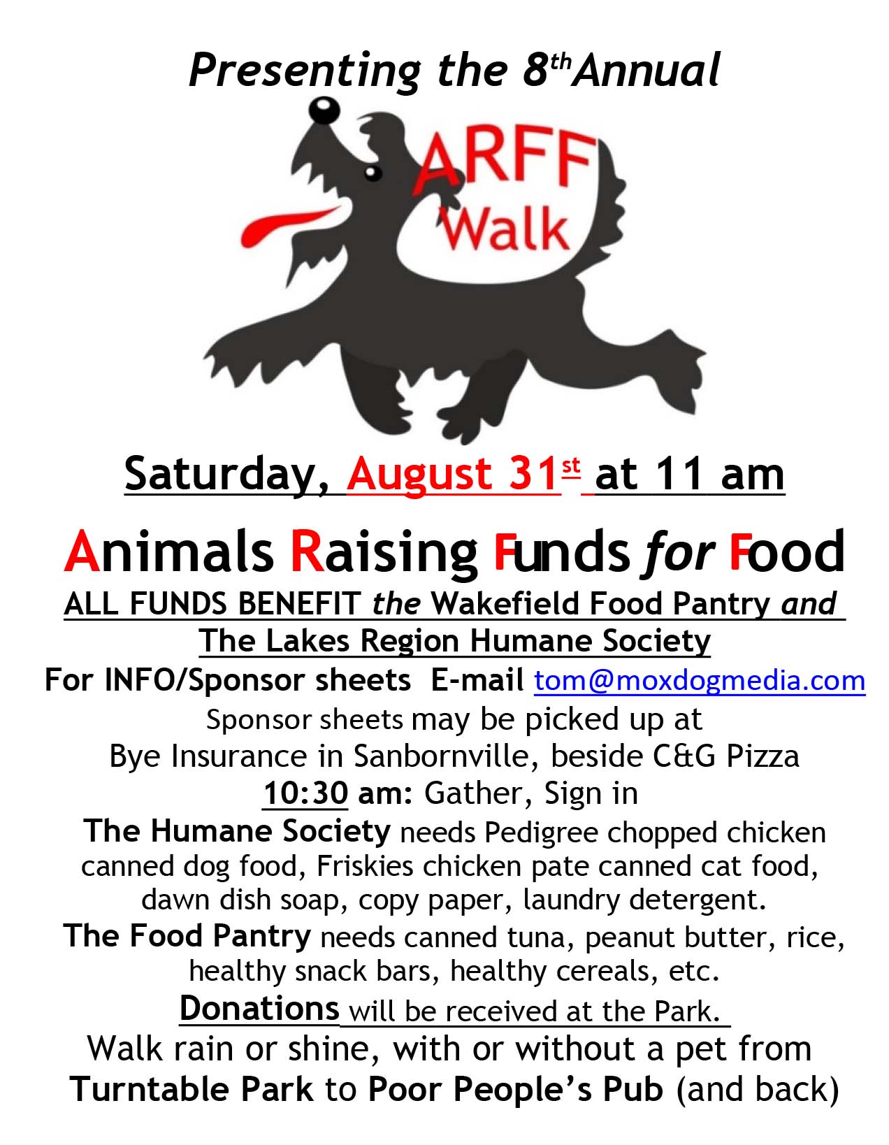 Arff flyer Wakefield Food Pantry