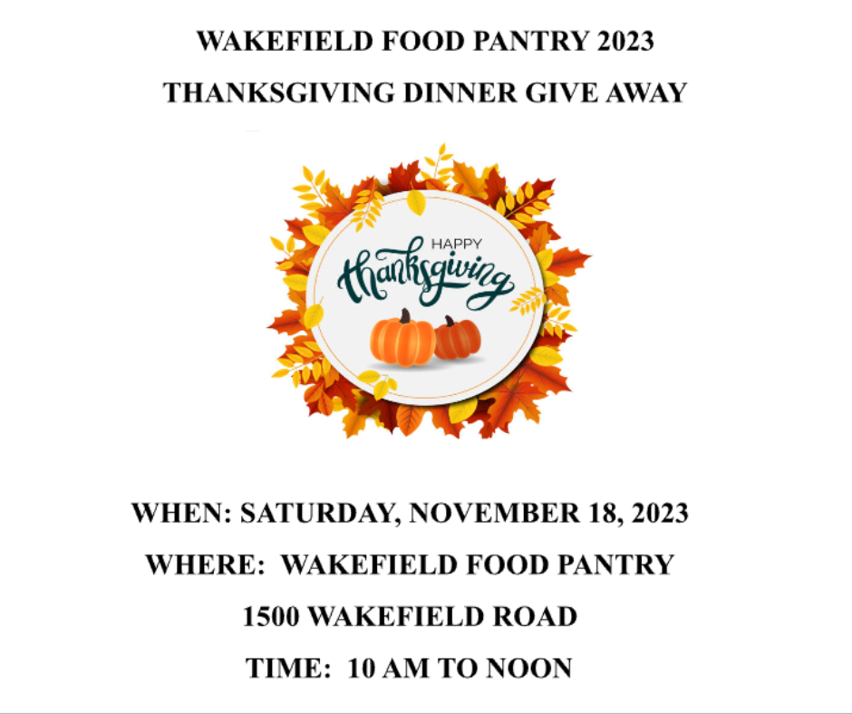 2023 Thanksgiving Wakefield Food Pantry
